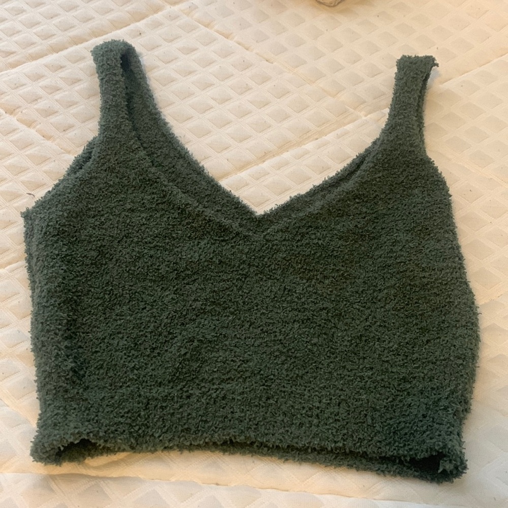 Fuzzy super soft! Dark green tank top! Comfy basic